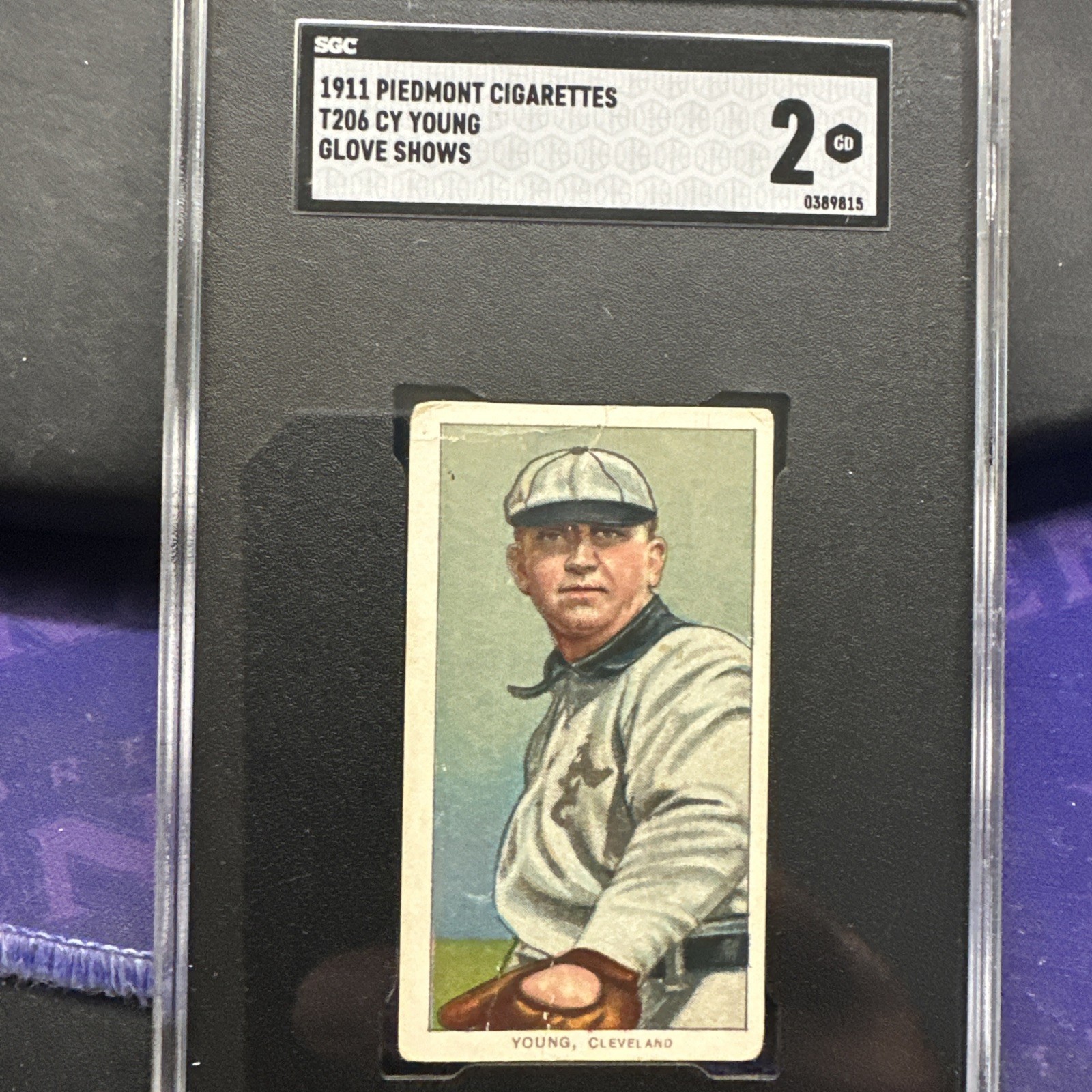 1909-11 T206 - Cy Young 350 Factory No. 25 Back Wearing Glove
