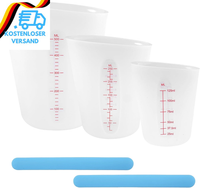 3 StüCk Silikon Messbecher 500Ml/250Ml/125Ml Epoxidharz Mischbecher Mit Skala Cl