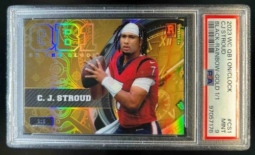 2023 Wild Card QB1 Exclusive CJ Stroud Black Rainbow Gold #1/1 PSA 9