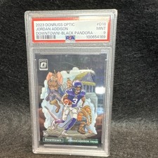 2023 Panini Donruss Optic Downtown Jordan Addison Black Pandora /25 Rookie PSA 9