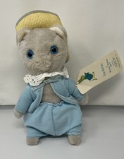 Vintage Eden Plush Beatrix Potter Tom Kitten w Blue Outfit  Straw Hat Kids Toy