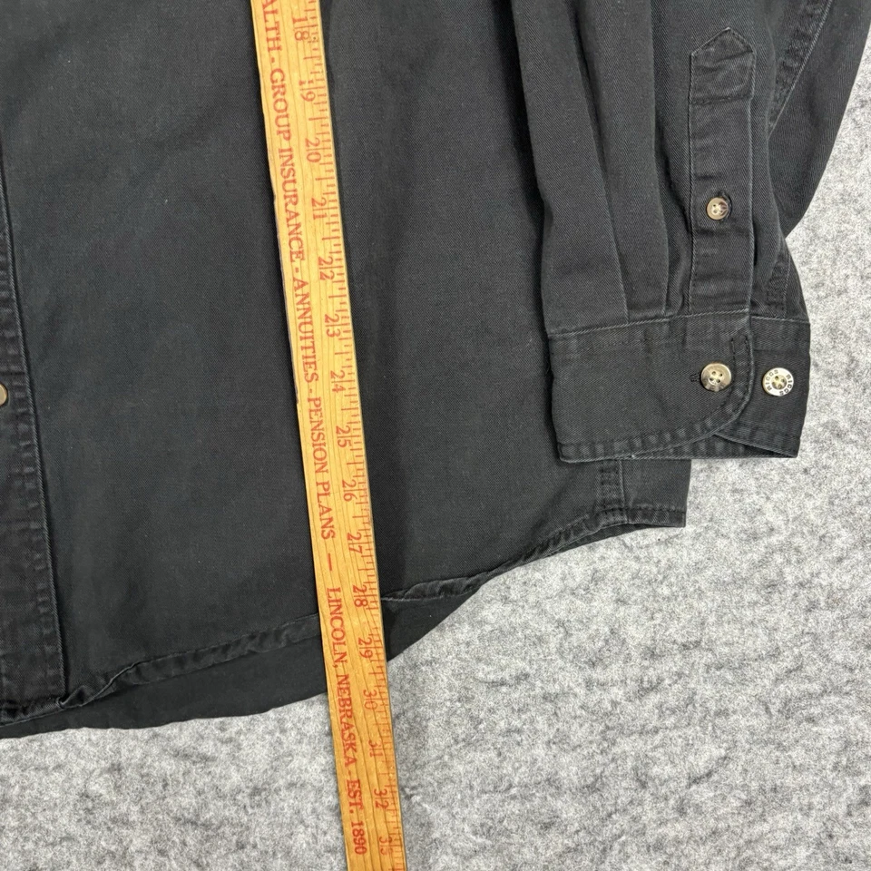 Camisa masculina Wrangler Riggs Workwear com botões 2XL preta sarja madeireira manga longa - Imagem 3 de 4