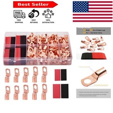 160Pcs Copper Wire Lugs 80Pcs Heat Shrink Tubing Set for High-Quality Conne...