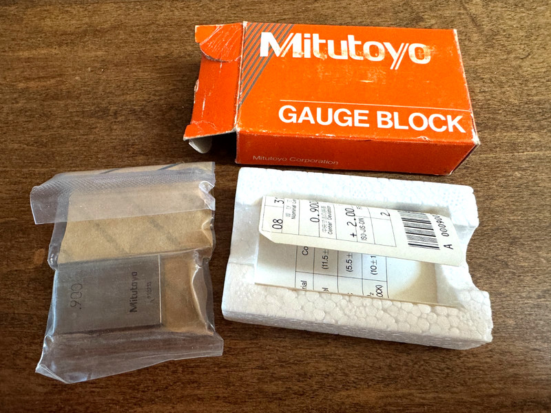 MITUTOYO 0.90 INCH GUAGE BLOCK 611199-23 GRADE FS NOS JAPAN