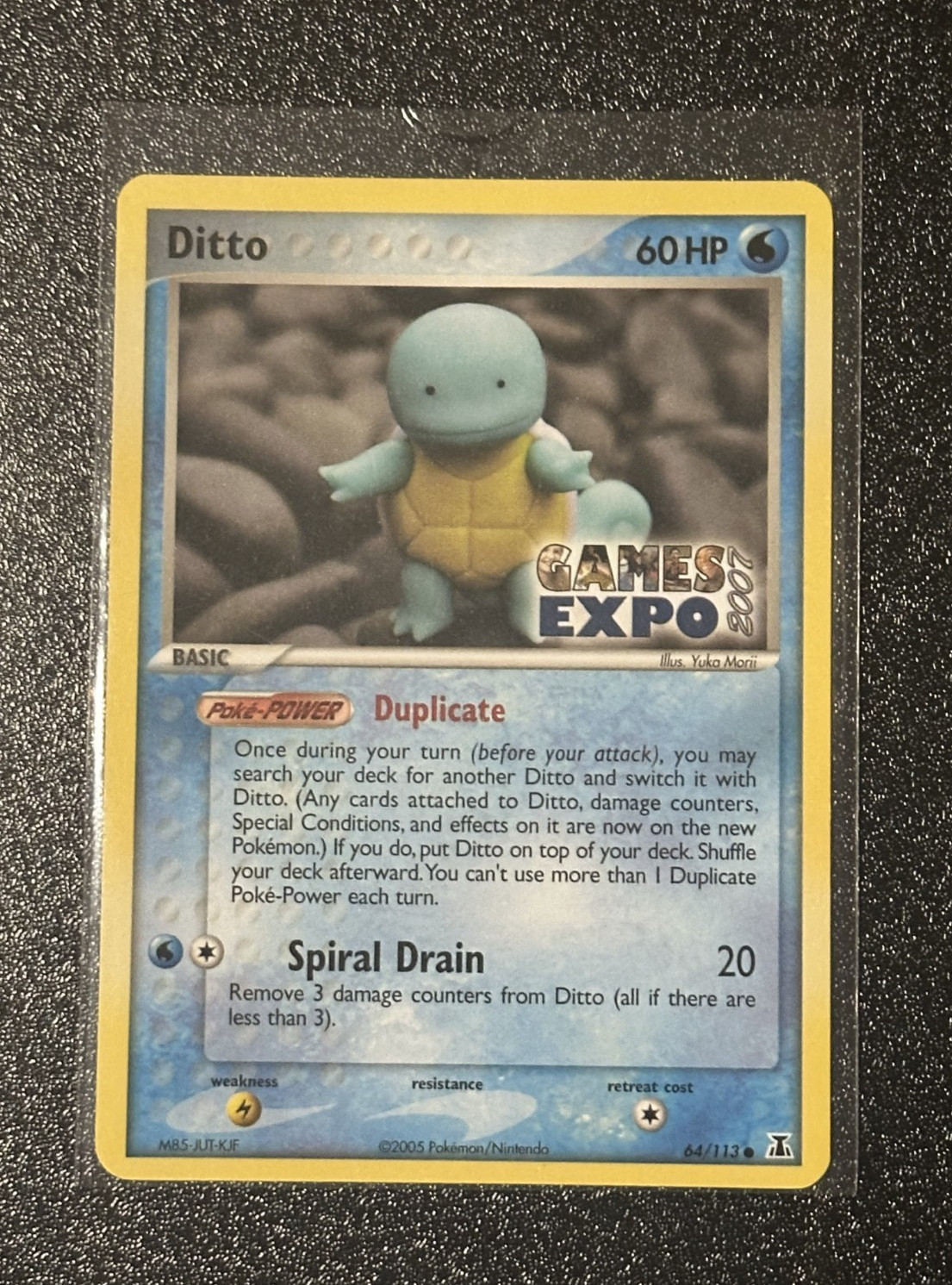 NM 💎 DITTO (SQUIRTLE) #64 GAMES EXPO STAMP - 2005 POKEMON EX DELTA SPECIES