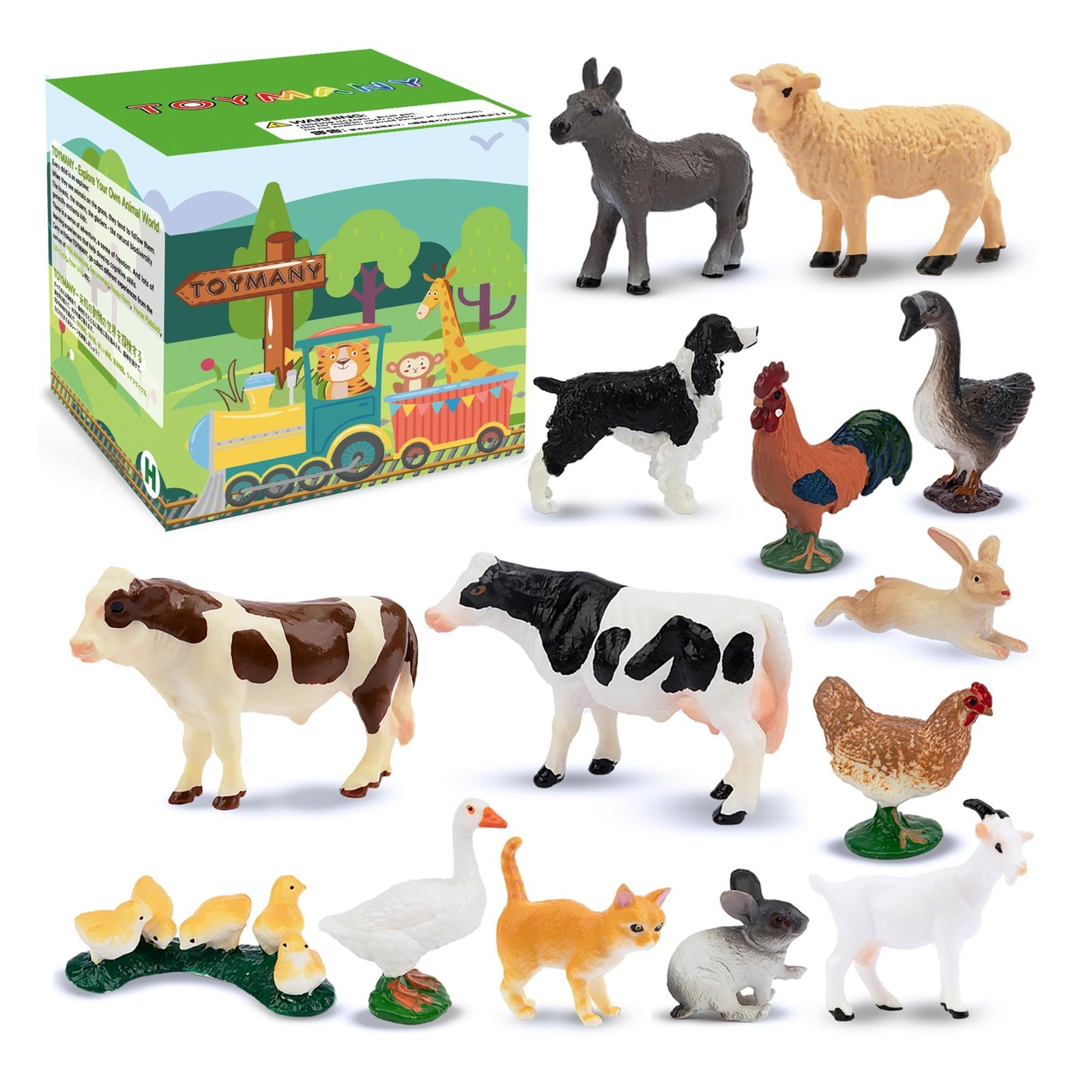 Toymany 14PCS Farm Animal Figures Toy For Kids Children Toddlers