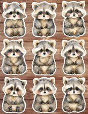 Cuddly Raccoon Die Cut Vinyl Stickers Scrapbooking Laptop Waterbottle