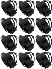 Fox 40 Sonik Blast CMG 3-Chamber Pealess Whistle + Lanyard, Black (12-Pack)