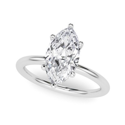 Verlobungsring 2,50 kt DE/VS im Labor gezüchteter Marquise-Diamant versteckter Halo Platin