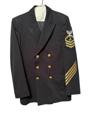 Vintage US Navy Chief Petty Officer Jacket Horstmann Mens Gold Buttons 38R