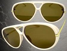 OVERSIZED EXAGGERATED Vintage Retro Style SUNGLASSES Large Cream Gold Frame