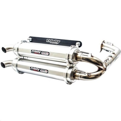 Trinity Racing Stage 5 Dual Exhaust System - Brushed TR-4174D 1830-0600