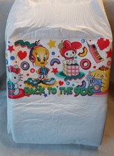 Mega Adult Disposable ABDL diaper- Theme 90's -READ DESCRIPTION FULLY