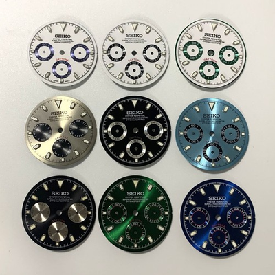 #ad 29.5mm Multifunctional Watch Dial Green Luminous for VK63 Movement Accessories $12.99