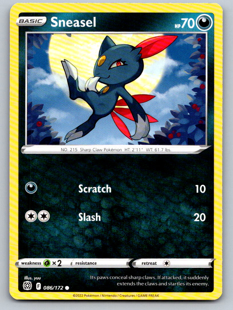 Sneasel 086/172 Common SWSH09: Brilliant Stars Pokemon Near Mint
