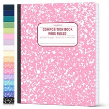 Composition Notebook Wide Ruled, Lay Flat Wide Ruled Composition Book