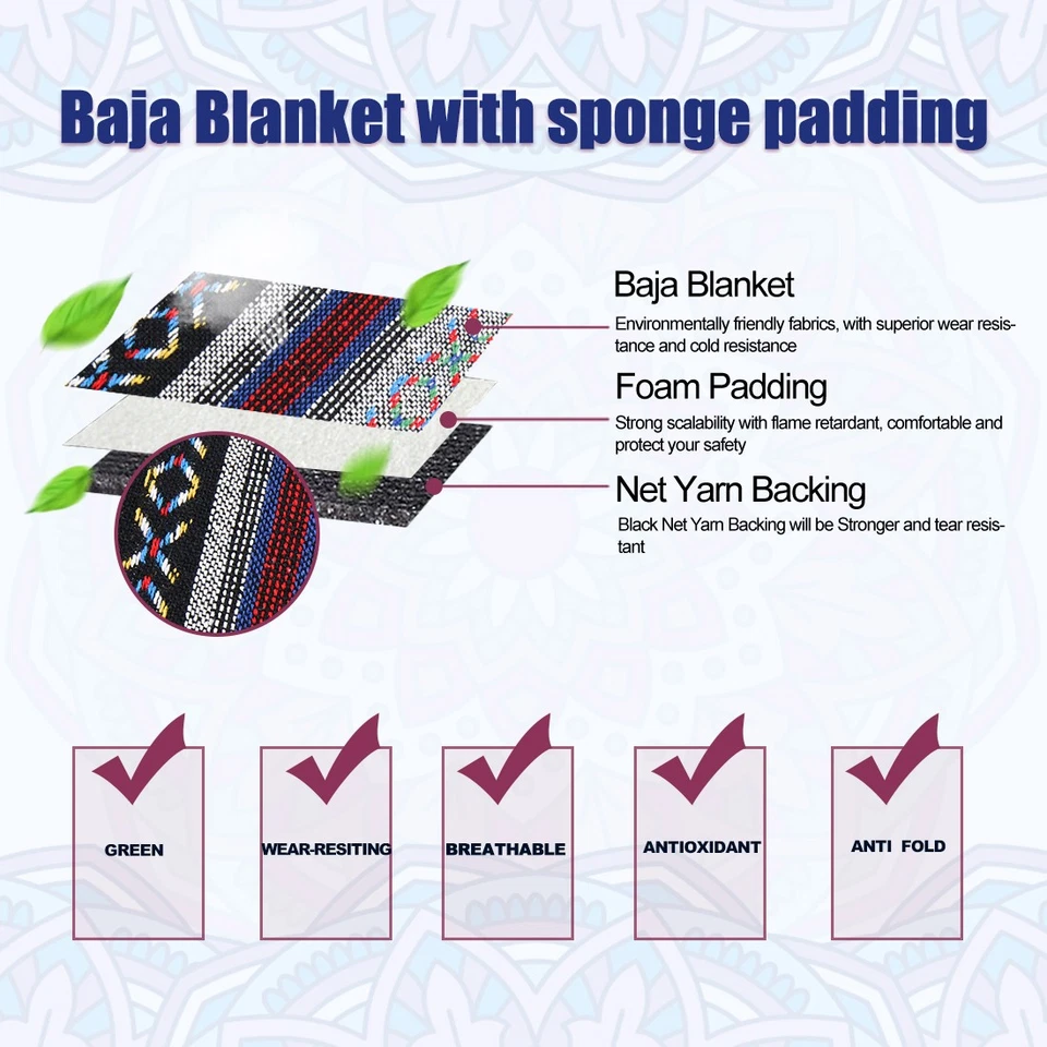 2 разноцветных чехла на переднее сиденье в этническом стиле для автомобиля автомобиля - Изображение 4 из 4