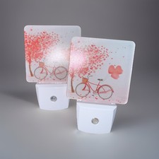 Heart Blossom Blowing Tree & Bike Night Light...