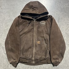 Vintage Carhartt Sandstone Jacket Thermal Lined Mens XL J25 DKB Distressed Brown