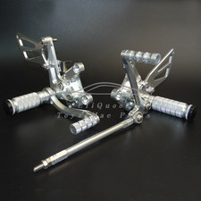Silver Adjustable Rearset Footrests For SUZUKI SV650/S SV1000 GSXR 600 750 1000