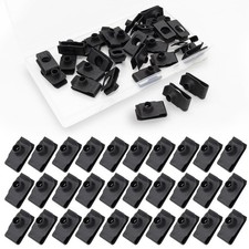 30 Pcs Extruded U Type Nuts Black U-Style Clip-On Nut Bumper 1/4,