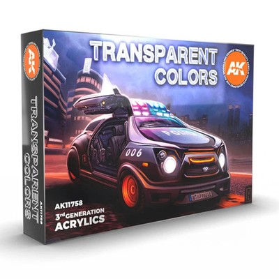AK Interactive 3rd Gen Acryl Transparent Colors Set (AK11758)