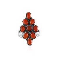 Cavill Ring Damen Sterlingsilber 925 Roter Onyx 3,465Ct Oval Elegant