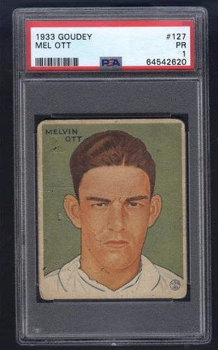 1933 Goudey #127 Mel Ott PSA 1