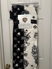 Ed Hardy Reversible Throw 60x70 Black White Tiger Dice Burning Heart Skull NWT