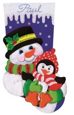 Snowman  Penguin Felt Stocking Kit
