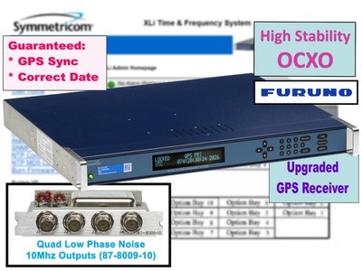 Symmetricom XLi High Stab. OCXO UPGRADED GPS 10MHz NTP Time Server NEW OPEN BOX!