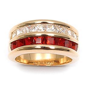 Alliance Dolly-Bijoux en plaqué or 18k et rubis cz, le cadeau idéal de la taille 50 à 66