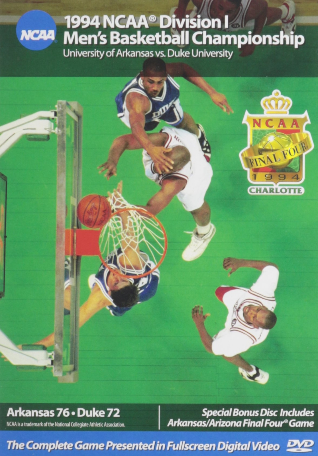 1994 Arkansas/Duke (DVD) Nolan Richardson Corliss Williamson Arkansas Razorbacks