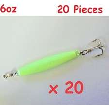 20 pcs Diamond Jigs 6oz Glow Saltwater Fishing Lures w/Treble Hook