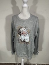 Women  s Gray Color Long Sleeve Sweatshirt Size XL