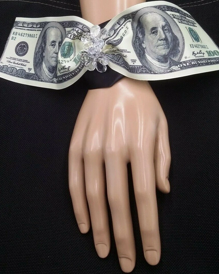 Ramillete muñeca boda billetes de dólar, graduación, regreso a casa, baile militar, Boda, membrillo Foto 4 de 4