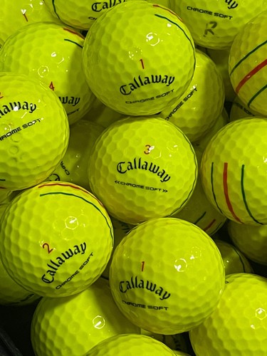 12 Yellow Callaway Chrome Soft Triple Track Golf Balls 4A/5A Grades AAAA / AAAAA - Picture 4 of 5