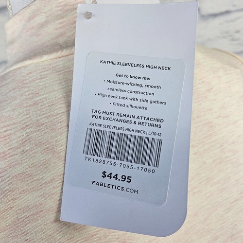 NWT Fabletics Size L Heather Pink Kathie Sleeveless High Neck Ruched Dress - Picture 9 of 11