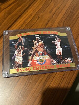 95-96 Chicago Bulls 70 Victory Win Season Upper Deck UDA Card 4163 