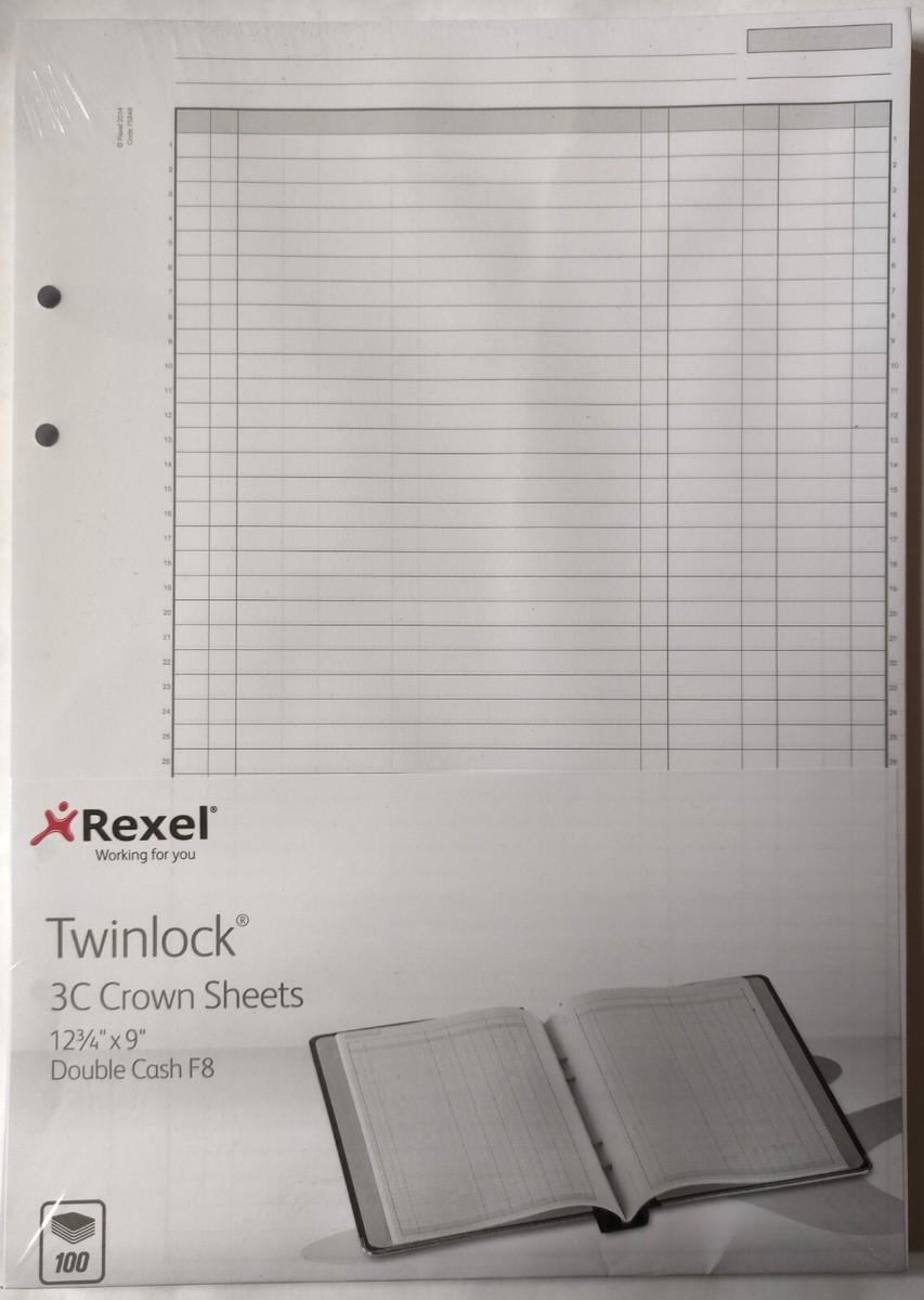 Rexel Twinlock Variform Multi-Ring Binder V8 Cash Refill Sheets 14 Columns , White (Pack Of 75 - View #4