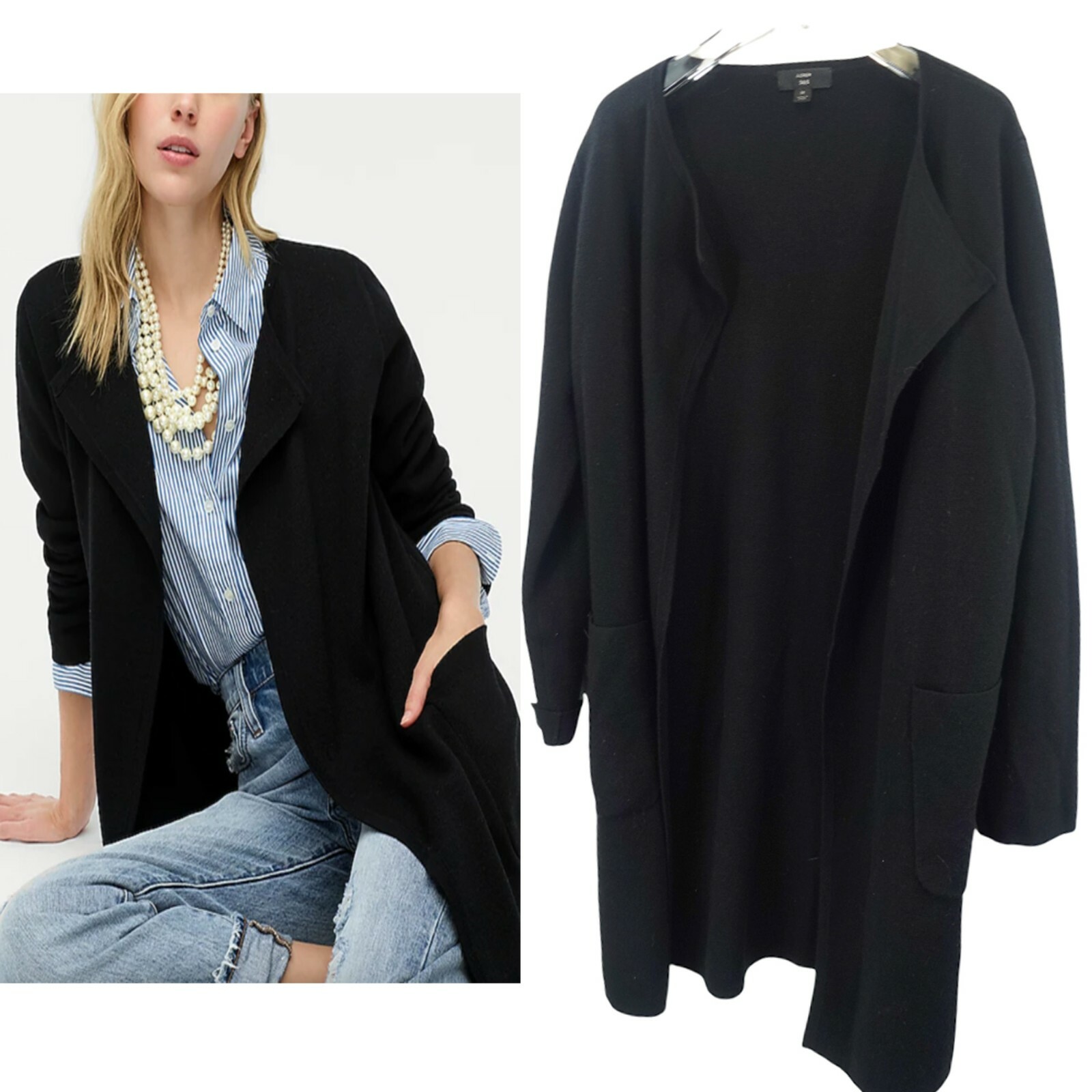 $148 J CREW 365 Women Black Cardigan 