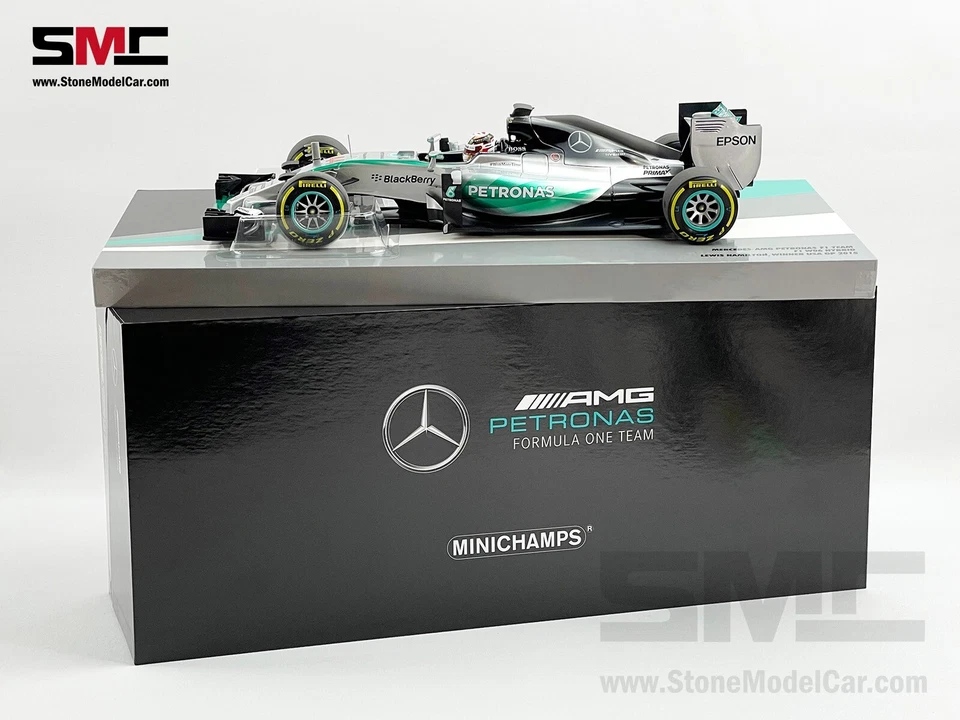 Mercedes AMG F1 W06 Lewis Hamilton US GP USA 2015 World Champion 1:18 MINICHAMPS - Image 2 of 4
