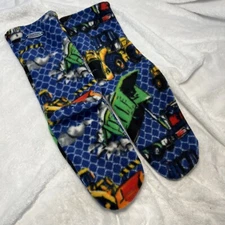 Dump Truck design FLEECE SOCKS sole 8.25”, Wns./child Size 4.5