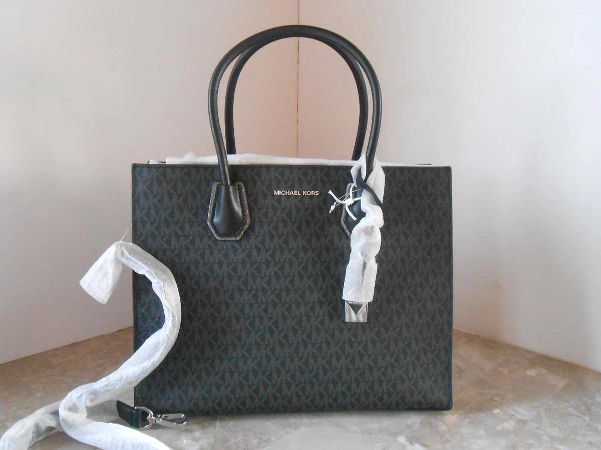 New MICHAEL KORS STUDIO Mercer Large Convertible Tote 328 BLACK PEWTER