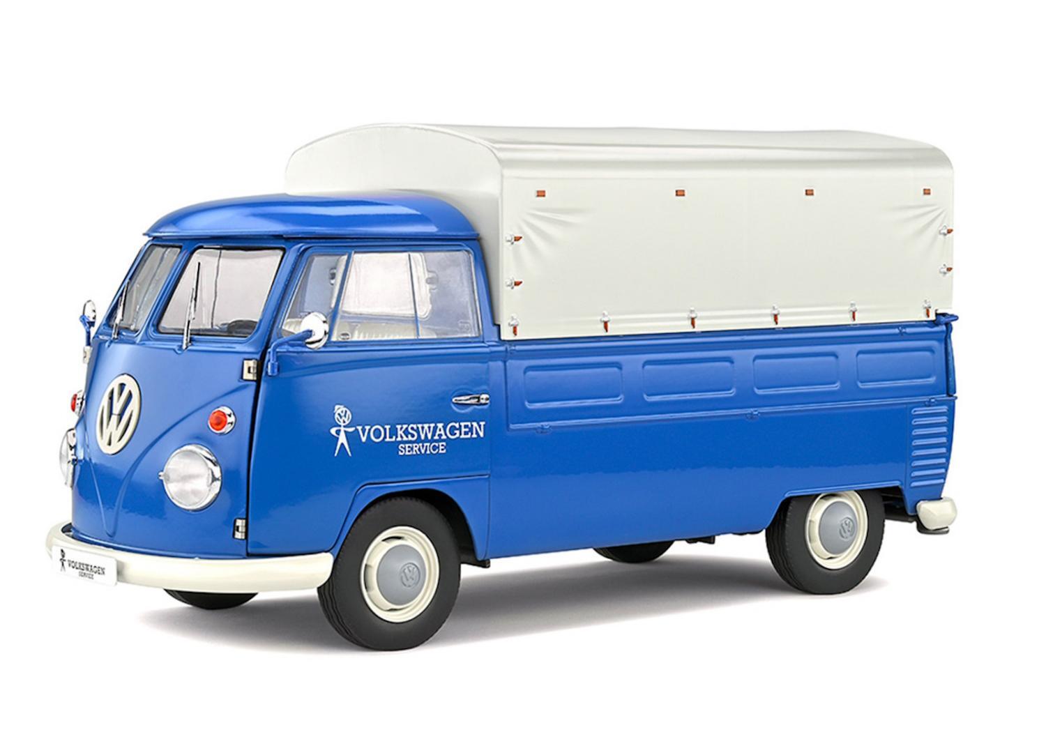 Volkswagen VW T1 Pickup Service Model Car 1:18 By Solido Blue New S1806702