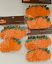 NEW 2.36" FALL CRAFTS FELT PUMPKIN STICKERS X 3 PACKS FREE SHIP