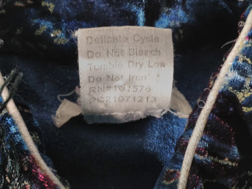 Abrigo de casa Sante vintage bata vestido ropa de salón bolsillos terciopelo largo talla mediana Foto 4 de 4