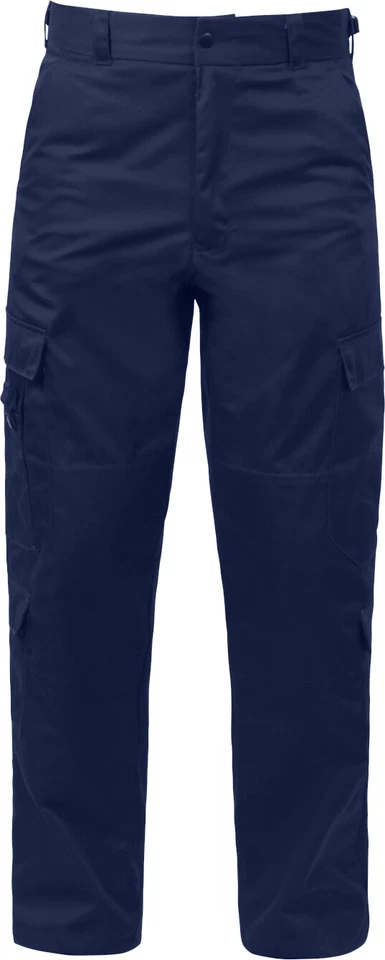 Navy Blue EMS EMT Pants Tactical 9 Pocket Uniform Zipper Fly Active Cargo Work - Image 2 of 4