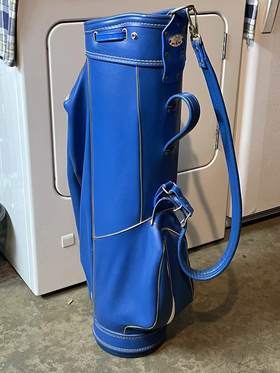 VINTAGE Ram Vinyl Cart Golf Bag Blue Light Weight
