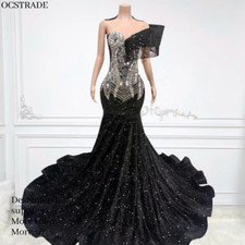 2024 Fashion Asymmetric Design Prom Dresses Elegant Shiny Sequin Party Rhineston